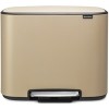 Мусорное ведро с разделителем Brabantia Bo Pedal Bin 3 x 11л (минерально-золотой)