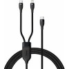 Кабель Baseus CA1T2-F01 USB Type-C - USB Type-C - Lightning (1.2 м, черный)