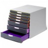 Файл-кабинет Varicolor Durable, 355 x 280 x 290 мм, 7 лотков (4 верхних-глубина 25 мм, 3 нижних - 55 мм ), серый