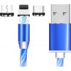 Кабель Sipl KK21S USB Type A - USB Type C/MicroUSB/Lightning (1 м, синий)