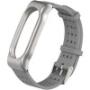 Ремешок Mijobs cиликоновый с металлической вставкой для Xiaomi Mi Band 2 (серый)