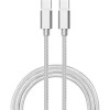 Кабель Atom USB Type-C 3.1 - USB Type-C 3.1 (1 м, серебристый)