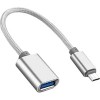 Адаптер Atom USB Type-C 3.1 - USB А 3.0 OTG 0.15м (серебристый)